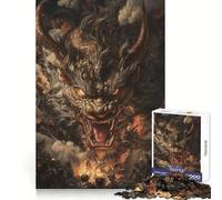 Le déchaînement enflammé d'un Dragon Antique Puzzle de 1000 pièces pour Adolescents Développe la logique, Évasion sereine, Assemblage serré, Cadeau de Noël (38x52cm)