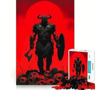 Le Dernier Berserker Guerrier Viking sur Un tas de crânes Puzzle de 1000 pièces pour Adolescents Stimule la mémoire Activité à la Maison Motif à Assembler 50x75cm