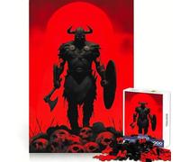 Le Dernier Berserker Guerrier Viking sur Un tas de crânes Puzzle de 1000 pièces pour Adolescents Stimule la mémoire Activité à la Maison Motif à Assembler 50x75cm