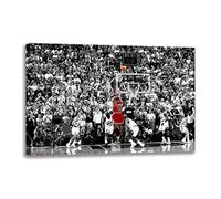 Le Dernier Coup De Michael Jordan en 1996 Art Mural Peinture sur Toile Fan Affiche Impression Image Murale pour La Décoration du Salon (Art-3,60_x_90_cm(avec Cadre))