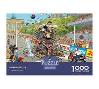 Le dernier Sprint de la Course à vélo Puzzle en Bois Imperméable DIY Puzzles De 1000 Pièces pour Adultes Défi Et Casse-tête Jeux De Stimulants