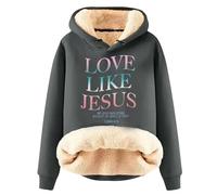 Le dernier sweat à capuche tendance automne et hiver en velours épais et chaud cardigan uni pour femme, gris foncé, 3XL