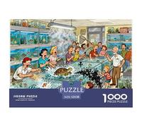 Le désastre de l'heure d'alimentation au Magasin d'aquarium Puzzle en Bois Imperméable DIY Puzzles De 1000 Pièces pour Adultes Cadeaux Coloré Jeux De Stimulants