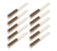 Le design ergonomique du manche en bois de ce lot de 12 brosses métalliques multifonctions améliore la manipulation (fil plaqué cuivre)