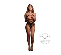 Le Désir Body Noir Ouvert En Dentelle Taille Unique