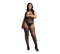 Le Desir - Bodystocking en Dentelle et Résille - Noir