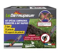 DETAUPEUR - Kit pour Pieges Anti Campagnols - Utilisable sous la Pluie - 10 Pétards Inclus - Armement en Toute Sécurité - Fonctionne Uniquement avec Le Kit Complet Valisette Detaupeur - KITCAMPE