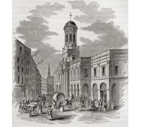 Le deuxième Royal Exchange London England a ouvert ses portes en 1844. From The History of Progress in Great Britain publié en 1866. Ken Welsh Poster imprimé (14 x 16)