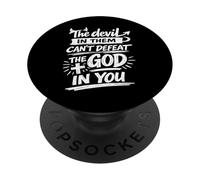 Le Diable en eux ne Peut Pas vaincre Le Dieu en Vous, Christian PopSockets PopGrip Adhésif