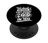 Le Diable en eux ne Peut Pas vaincre Le Dieu en Vous, Christian PopSockets PopGrip Adhésif