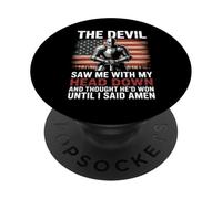 Le diable m'a vu de ma tête et a cru qu'il avait gagné, jusqu'à ce que je dise Amen PopSockets PopGrip Adhésif