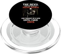 Le diable m'a vu de ma tête et a cru qu'il avait gagné, jusqu'à ce que je dise Amen PopSockets PopGrip pour MagSafe