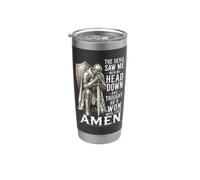 Le diable m'a vu la tête baissée et a pensé qu'il avait gagné. Amen Gobelet isotherme en acier inoxydable double paroi