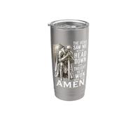 Le diable m'a vu la tête baissée et a pensé qu'il avait gagné. Amen Gobelet isotherme en acier inoxydable double paroi