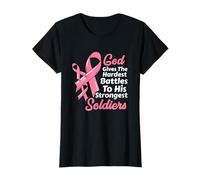 Le Dieu Contre Le Cancer du Sein Donne des Combats Les Plus durs des Soldats Les Plus forts T-Shirt