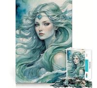 Le Dieu Nordique Njörd représenté comme Une Femme Puzzle de 1000 pièces pour Adolescents Stimule la mémoire, réduit Le Stress, découpe Lisse, Cadeau Artistique (50x75cm)