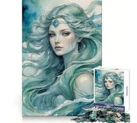 Le Dieu Nordique Njörd représenté comme Une Femme Puzzle de 1000 pièces pour Adolescents Stimule la mémoire, réduit Le Stress, découpe Lisse, Cadeau Artistique (50x75cm)