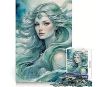 Le Dieu Nordique Njörd représenté comme Une Femme Puzzle de 1000 pièces pour Adultes Jeu de réflexion Jeu d'intérieur Découpe précise Pièce d'art (38x52cm)