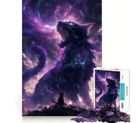 Le Dieu Violet des Chats Puzzle de 1000 pièces pour Adolescents Jeu de logique et de Sens Paisible et Amusant Bords Lisses Cadeau créatif 38x26cm