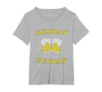 Le Dimanche C'est Boire de la bière Funday T-Shirt, Femme Grandes Tailles, Gris Chiné, 2X