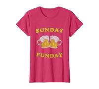 Le Dimanche C'est Boire de la bière Funday T-Shirt, Femme, Rouge Chiné, S