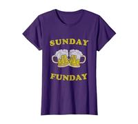 Le Dimanche C'est Boire de la bière Funday T-Shirt, Femme, Violet, L