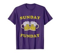 Le Dimanche C'est Boire de la bière Funday T-Shirt, Homme, Violet, M