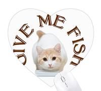 le dîner du poisson chat adore Jeux de tapis de souris en forme de coeur
