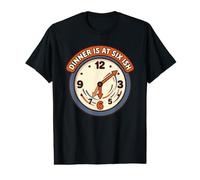 Le dîner est à Six Ish Retro Vintage Time Management Funny T-Shirt Graphique avec Valeur