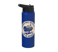 Le dîner sera prêt dans 18 heures, BBQ Dad, Smoking Meat Stainless Steel Insulated Water Bottle