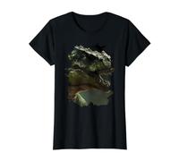 Le Dino Vert Un Spectacle épique de la préhistoire T-Shirt Graphique avec Valeur, Femme, Noir, XL