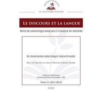 Le discours politique identitaire Marion Sandre (Auteur), Arnaud Richard (Auteur), Fred Hailon (Auteur)