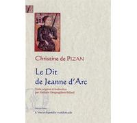 Le Dit de Jeanne d'Arc. - Christine De Pizan - Paleo Eds - broché - Etude