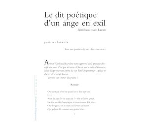 Le dit poétique d'un ange en exil: Rimbaud avec Lacan