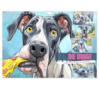 Le dogue allemand. Dessins humoristiques de chiens pour la bonne humeur, Version française (Calendrier mural 2026 DIN A4 portrait), Calendrier CALVENDO mensuel