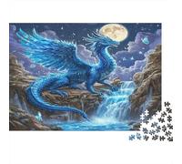 Le Dragon Bleu : Une Aventure Fantastique Puzzle 1000 Pièces À Monter Famille Décoration Intérieure Puzzle Difficile Amélioration De La Mémoire Garantie Pièce Manquante Carton Épais 52x38cm/1000pcs