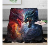 Le Dragon Couverture en Flanelle Polaire Moelleuse Douce Et Chaude Imprimé 3D pour Canapé - Adolescents Et Adultes 40x50inch (100x130cm)