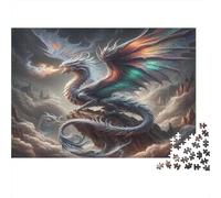 Le Dragon dans Le Mythe Casse-tête 1000 Pièces avec Clic Parfait, Puzzle d'art énigme De Compétence Logique pour Une Activité Zen, Puzzle Cadeau d'anniversaire 52x38cm/1000pcs