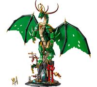 LEGO Ninjago Le Dragon Gardien - Maquette de Figurine de Dragon Articulée - Minifigurine de Maître WU & Présentoir Pittoresque Imitation Roche - Cadeau pour Garçon dès 14 Ans 71847