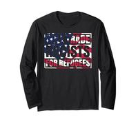 Le drapeau américain « Will Trade Racists For Refugies Immigrants » Chicano Manche Longue