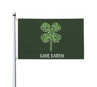 Le drapeau de la Journée mondiale de la Terre 3x5 pieds double face en plein air pour les événements de célébration Décoration de fête de vacances Bannière en polyester Drapeaux de signe de cour