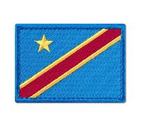 Le drapeau de la République démocratique du Congo, Emblème national brodé thermocollant (7 x 5 cm)