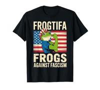 Le Drapeau Frogtifa Les Grenouilles Contre Le fascisme résistent à la Manifestation No Kings T-Shirt