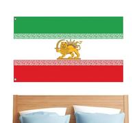 Le drapeau iranien avec lion et soleil, ancien drapeau historique de l'Iran, drapeaux Iran Lion Grand, Anciens drapeaux Iran avec couronne solaire lion Drapeau Persan Pahlavi (90 x 150 cm / 60 x 90