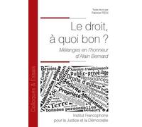 Le Droit, À Quoi Bon ? - Mélanges En L'honneur D'alain Bernard