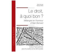 Le Droit, À Quoi Bon ? - Mélanges En L'honneur D'alain Bernard