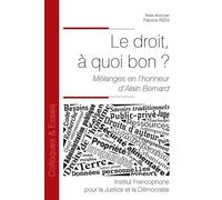 Le droit, à quoi bon ? Mélanges en l'honneur d'Alain Bernard - Fabrice Riem - Inst.francophone Pour La Justice Et Democratie - broché - Etude