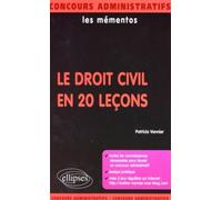 Le droit civil en 20 leçons - Patricia Vannier - Ellipses - broché - Etude