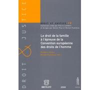 Le Droit De La Famille À L'épreuve De La Convention Européenne Des Droits De L'homme