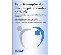 Le droit européen des relations patrimoniales de couple